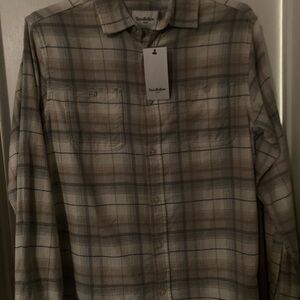 Goodfellow & Co Mens brown Plaid Shirt size small new with tag